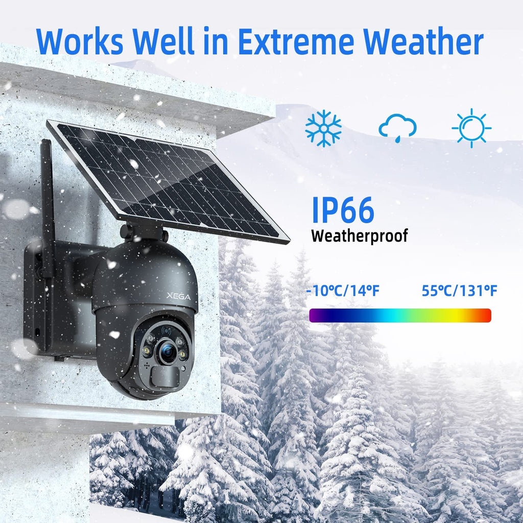 3G/4G LTE Cellular Security Cameras No WiFi  Outdoor Solar Power Cameras SIM Card Included, 2K HD Color Night Vision,PIR Motion Detection, 2 Way Talk, IP66.