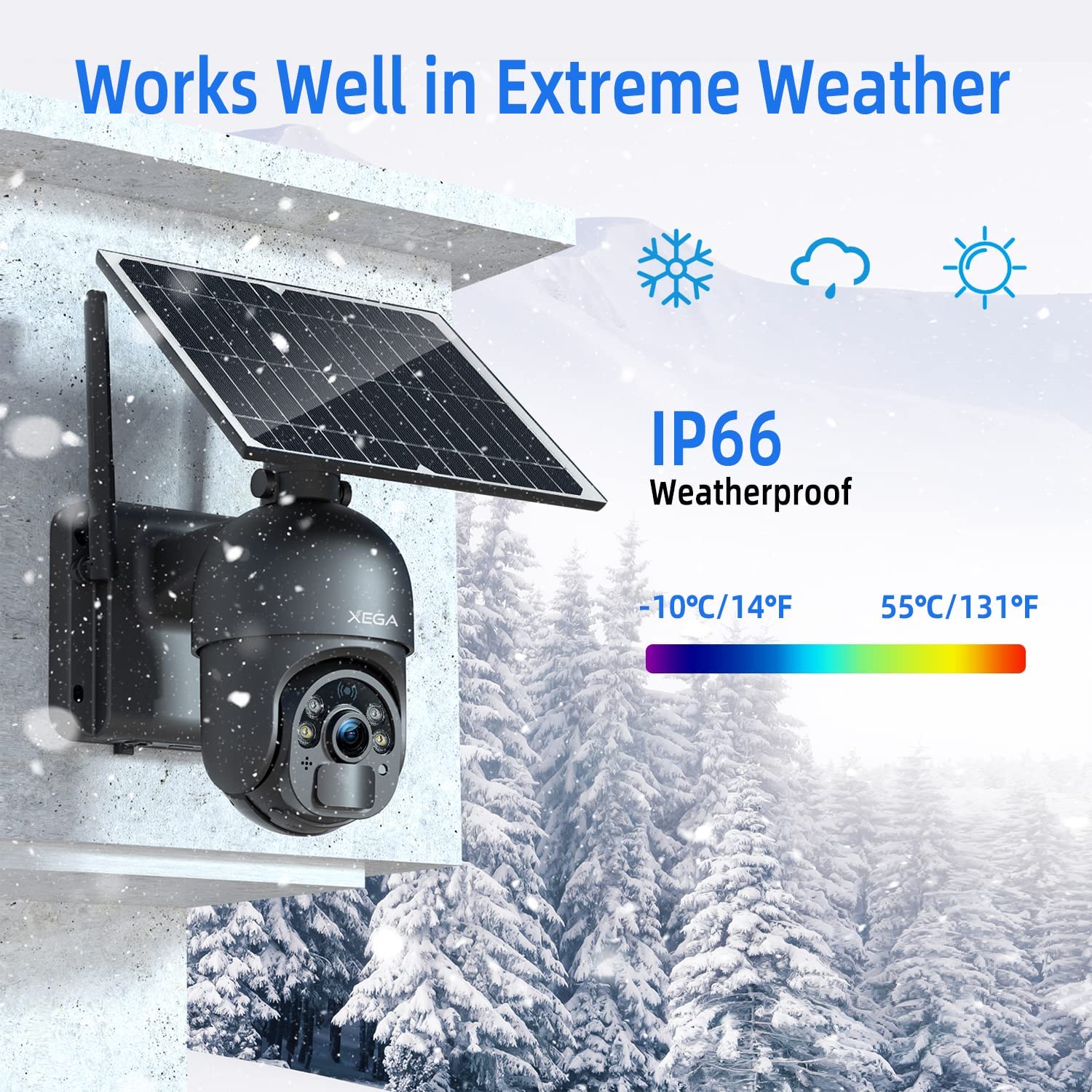 Xega 3G/4G LTE Cellular Security Cameras No WiFi  Outdoor Solar Power Cameras SIM Card Included, 2K HD Color Night Vision,PIR Motion Detection, 2 Way Talk, IP66