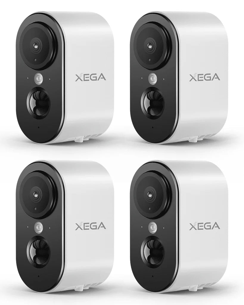 Xega 4G Cellular Security Camera Indoor Built-in SIM Card, 2K No Wi-Fi Security Camera Portable, LTE Cameras with 6000mAh Battery, PIR Motion Detection, Color Night Vision, 2-Way Audio, TF/Cloud