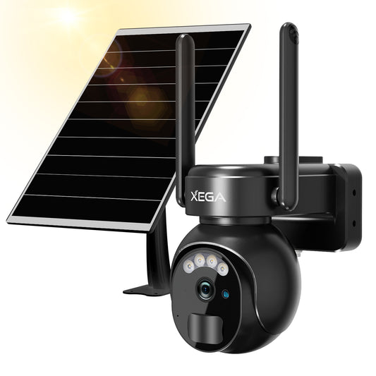 Xega 4G LTE Security Camera No WiFi with SIM Card 2K Super HD Solar Powered Wireless Outdoor 4G Security Camera PIR Motion Sensor Night Vision 2 Way Talk
