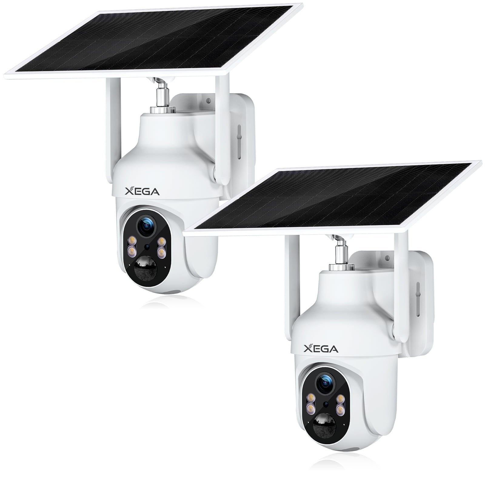 Xega 4G LTE Cellular Security Camera with Built-in Sim Card, Solar Powered Wireless Outdoor Security Camera, 2K Super HD PTZ 360° View PIR Motion Detection, Color Night Vision
