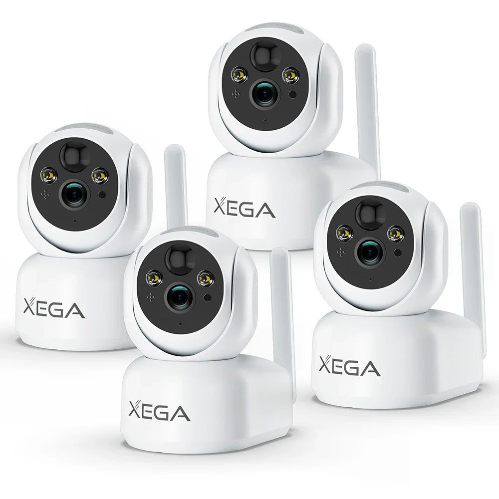Xega 4G Indoor Surveillance Camera With Sim Card, 360 Degree Indoor Dog Camera With App, 2k Surveillance Camera With Recording, Real-Time Alarm, Sd&Cloud Storage, Two-Way Audio, Night Vision