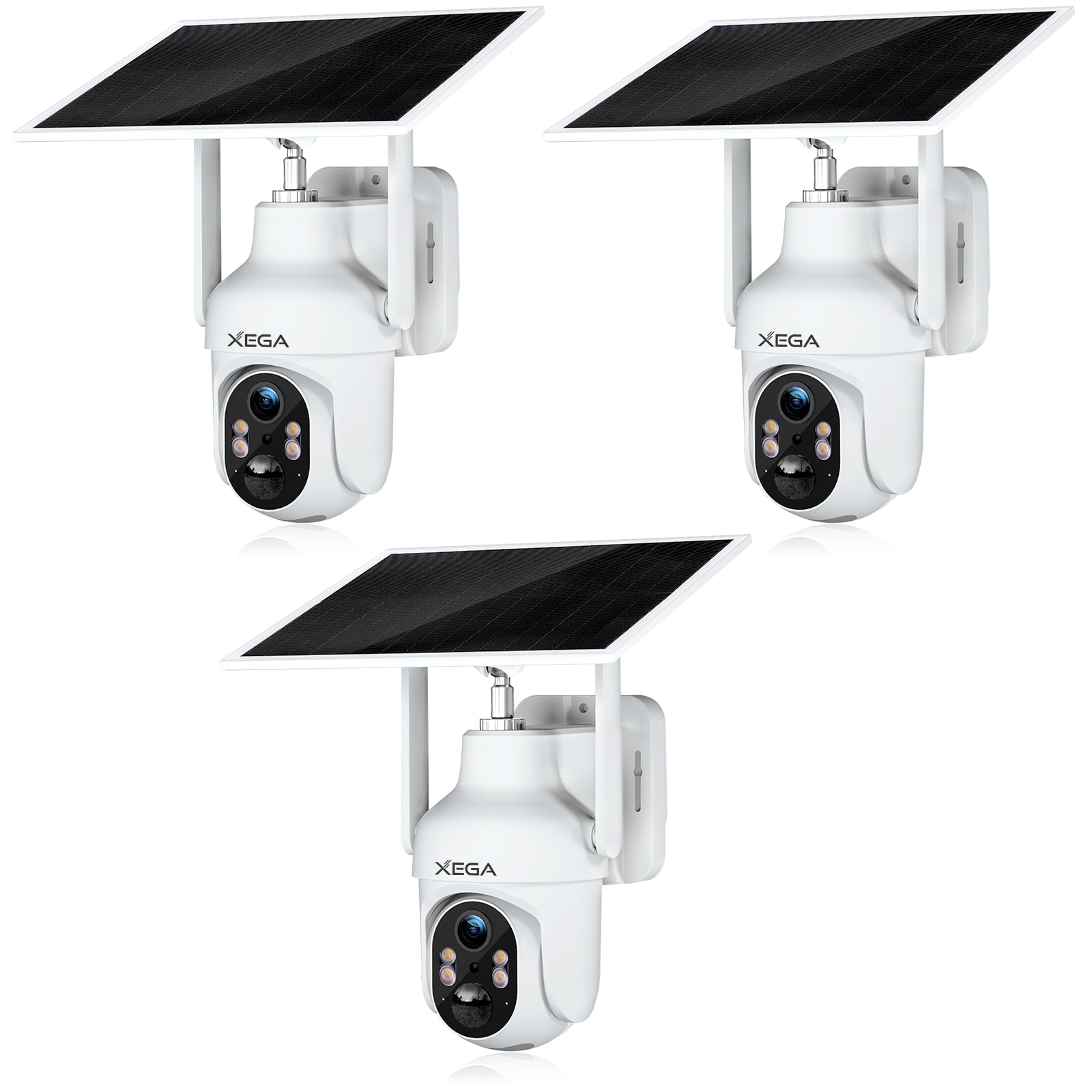 Xega 4G LTE Cellular Security Camera with Built-in Sim Card, Solar Powered Wireless Outdoor Security Camera, 2K Super HD PTZ 360° View PIR Motion Detection, Color Night Vision