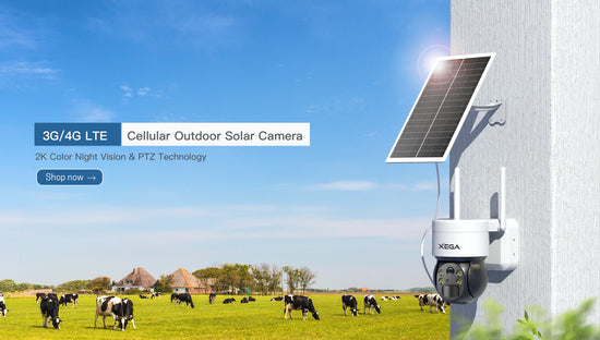 Xega Cámara de seguridad celular 3G/4G LTE Cámara solar para exteriores  inalámbrica, visión nocturna a color HD 2K 355°/120°, detección de  movimiento
