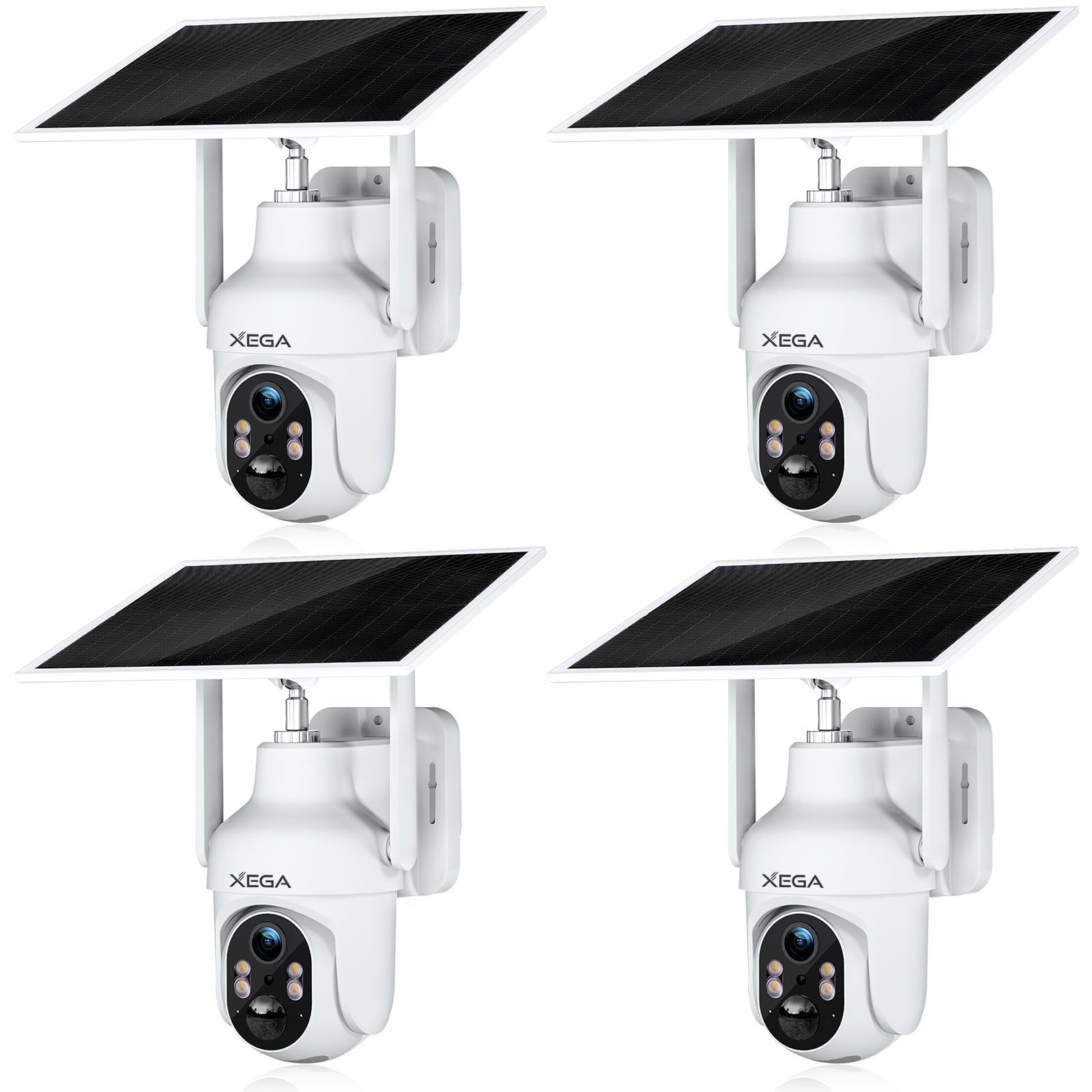 Xega 4G LTE Cellular Security Camera with Built-in Sim Card, Solar Powered Wireless Outdoor Security Camera, 2K Super HD PTZ 360° View PIR Motion Detection, Color Night Vision