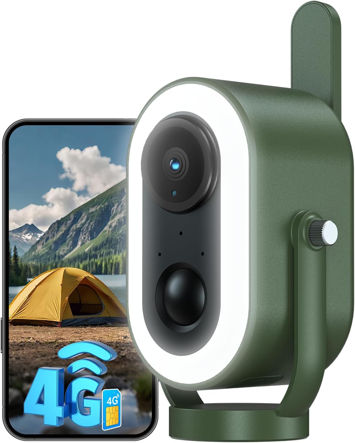Xega 4G LTE Cellular Camping Camera Magnetic Built in SIM Card 2K HD Wireless Portable Camp Security Camera Outdoor 6000mAh Battery PIR Human Detection for RV/Camping/Travel/Picnic/Temporary Parking