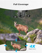 4G Cellular Solar Powered Wildlife Camera with SIM Card,2K Trail Camera Outdoor, No WiFi Game Cam with Remote Access Night Vision Live Streaming Motion Detection,Data Plan Subscription Required