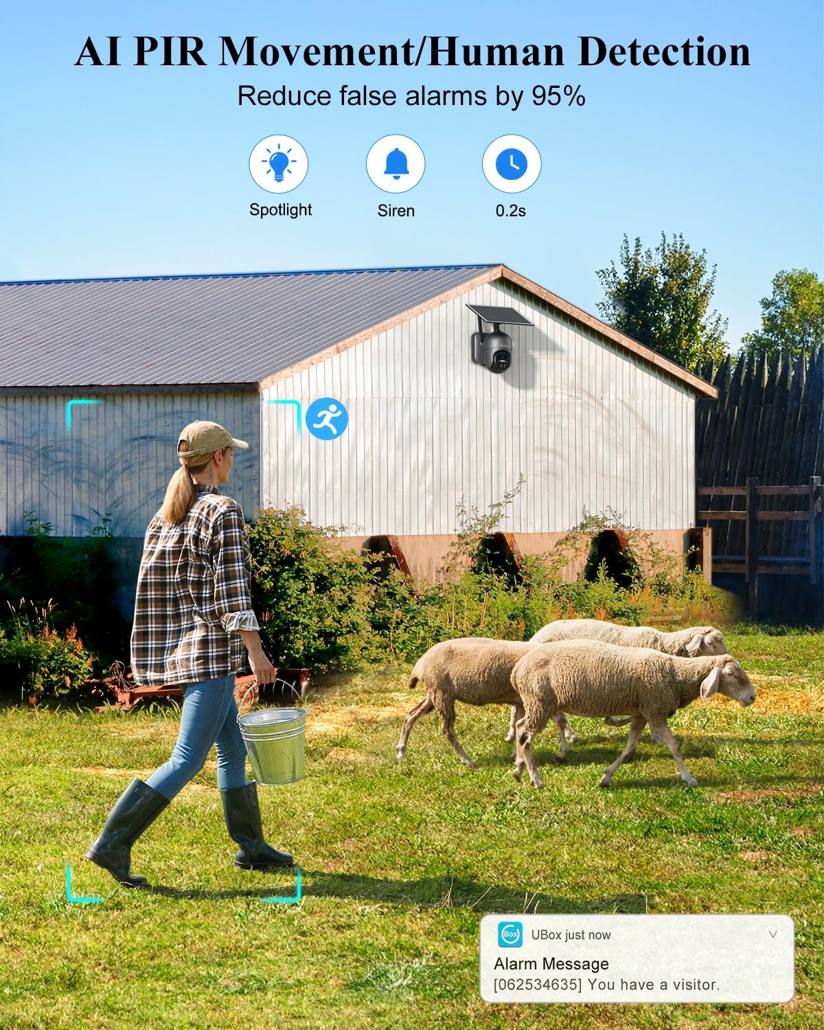 Xega 4G 【12X Hybrid Zoom】 Cellular Security Camera Outdoor with 【Dual Lens】, 2K Solar Wireless PTZ Outdoor Surveillance Camera,Smart PIR Human/Motion Detection, Two Way Talk, Built-in SIM Card, IP66