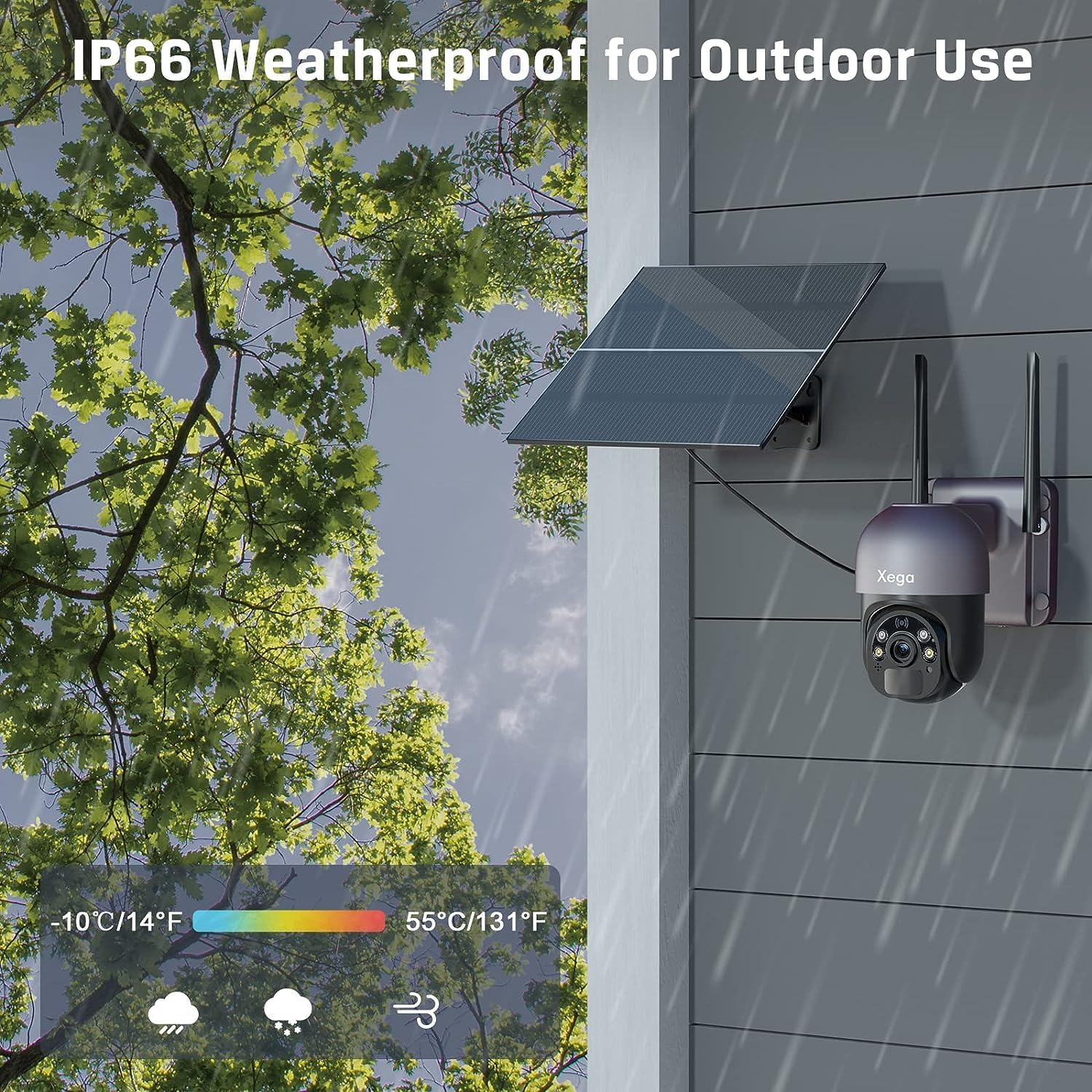 Xega Draadloze wifi-camera voor buiten, op zonne-energie, 12 x hybride zone: dubbele lens, AI-personendetectie, 2 K bewakingscamera met nachtzicht in kleur, bidirectionele audio, waterdicht IP67, wifi Xega Draadloze wifi-camera voor buiten, op zonne-energie, 12 x hybride zone: dubbele lens, AI-personendetectie, 2 K bewakingscamera met nachtzicht in kleur, bidirectionele audio, waterdicht IP67, wifi