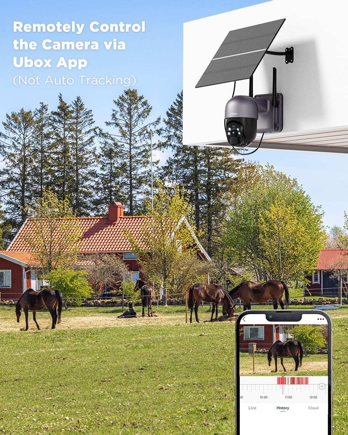 [24/7 Recording] Xega 4G LTE Solar Cellular Security Camera, No WiFi Needed, 24/7 Recording | 20W Panel 20000mAh,2K HD,Color Night Vision,PIR Detection,for Farms Off-grid Sites,4G SIM Card Subscription Required