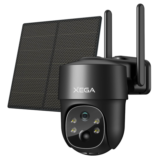 Xega 4G LTE Cellular Security Cameras Wireless Outdoor Solar Powered No WiFi SIM Card Included, 2K/3MP Super HD,PIR Motion Detection,Cloud Storage,IP66