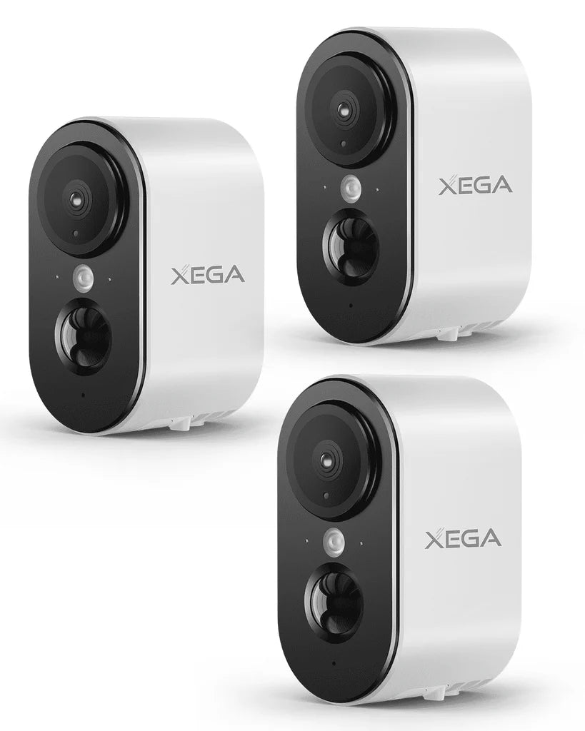 Xega 4G Cellular Security Camera Indoor Built-in SIM Card, 2K No Wi-Fi Security Camera Portable, LTE Cameras with 6000mAh Battery, PIR Motion Detection, Color Night Vision, 2-Way Audio, TF/Cloud