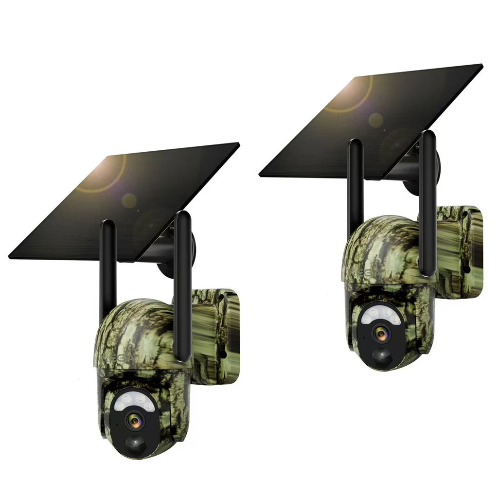 Xega 4G LTE Cellular Trail Camera Built-in SIM Card, 2K No Wi-Fi Hunting Camera Solar for Wildlife, HD Live Streaming, PIR Detection, Instant Alarm, Color Night Vision, 2-Way Audio, IP66