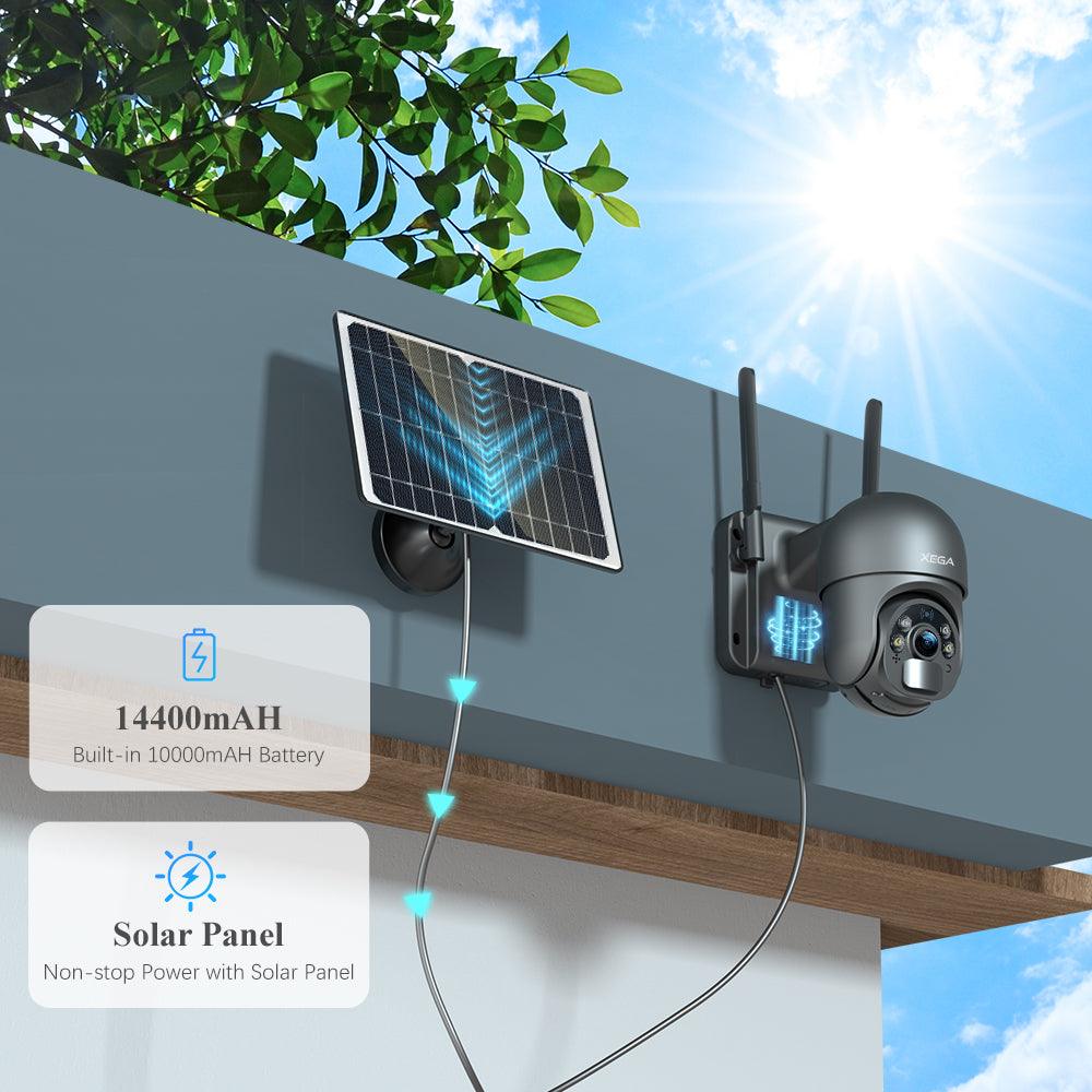 Xega Cámara de seguridad celular 4G LTE con grabación 24/7,  cámara de seguridad solar para exteriores : Electrónica