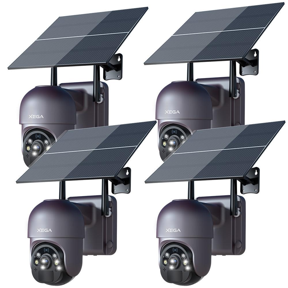 Xega 4G LTE Solar Security Camera - No WiFi Needed, SIM Card Required | Outdoor PTZ Camera With Motion Detection, Spotlight, Siren