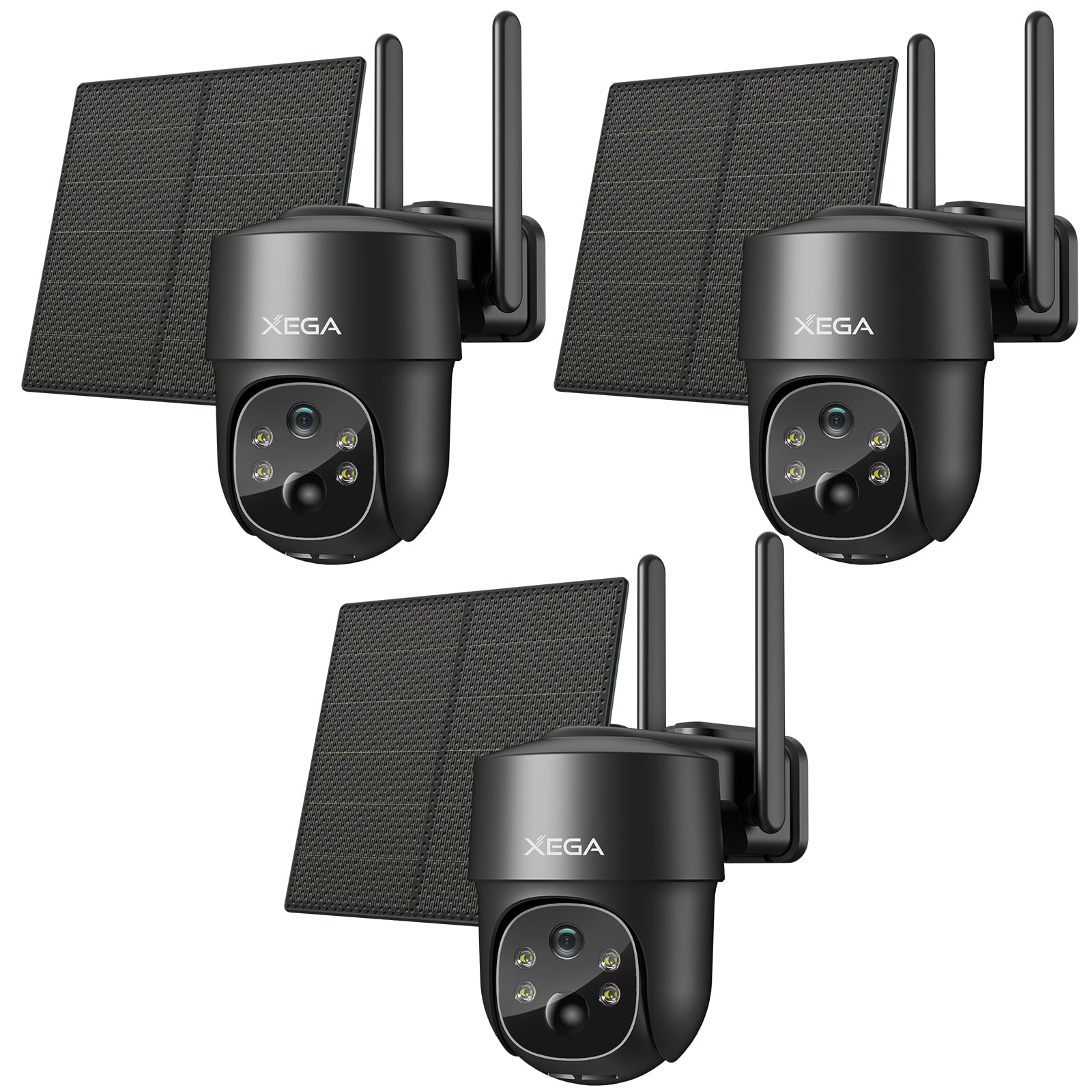 Xega 3G/4G LTE Cellular Security Cameras Wireless Outdoor Solar Powered No WiFi SIM Card Included, 2K/3MP Super HD,PIR Motion Detection,Cloud Storage,IP66