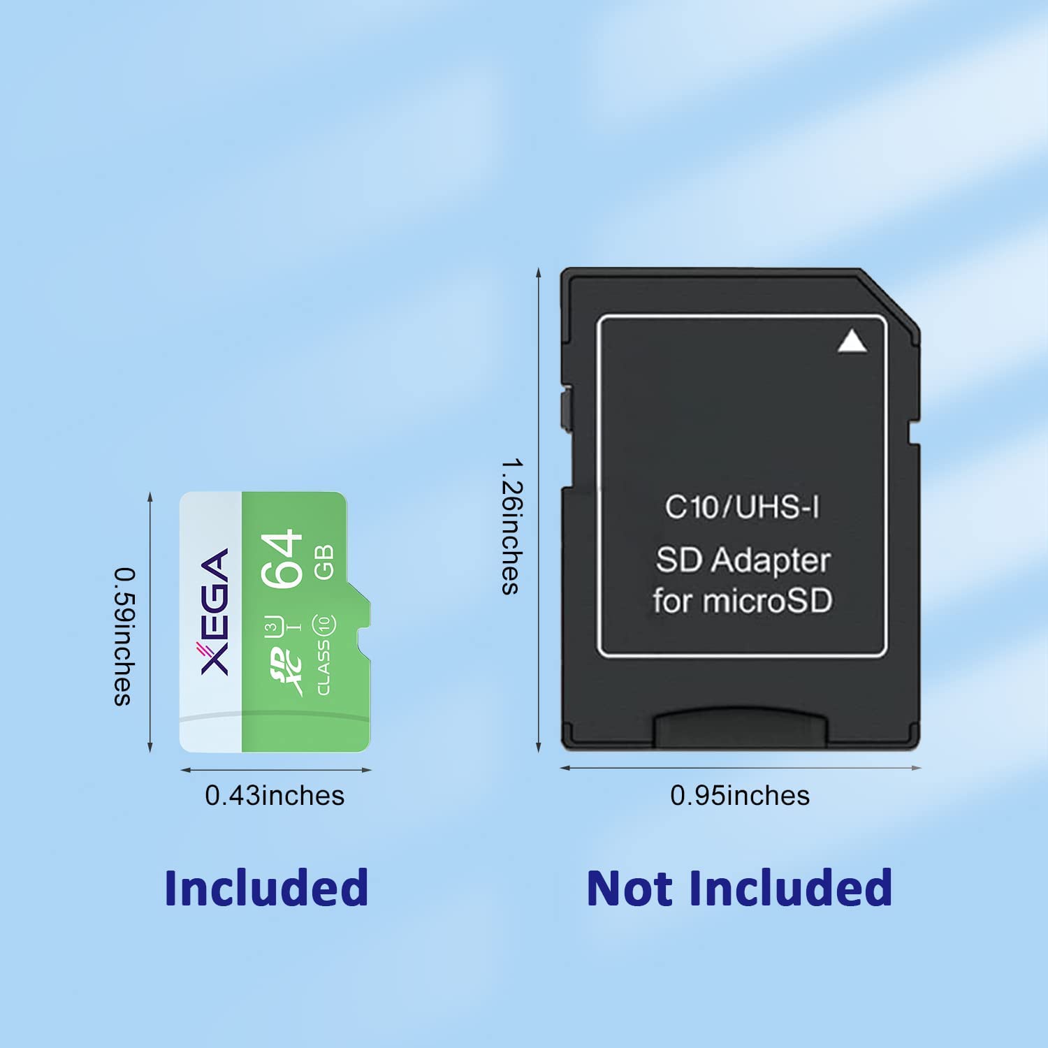 Xega 64G/128G Memory Card, UHS-I Flash SD Card, High Speed Up to 100MB/s, Class 10, U3, V30, A1, EXFAT TF Card