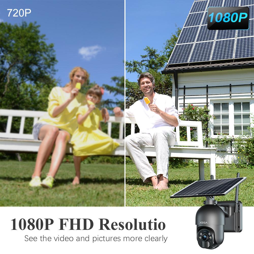 XEGA 4G LTE Cellular Security Camera Solar Powered Outdoor Camera with PIR Human Detection for Home Security - Xegatech