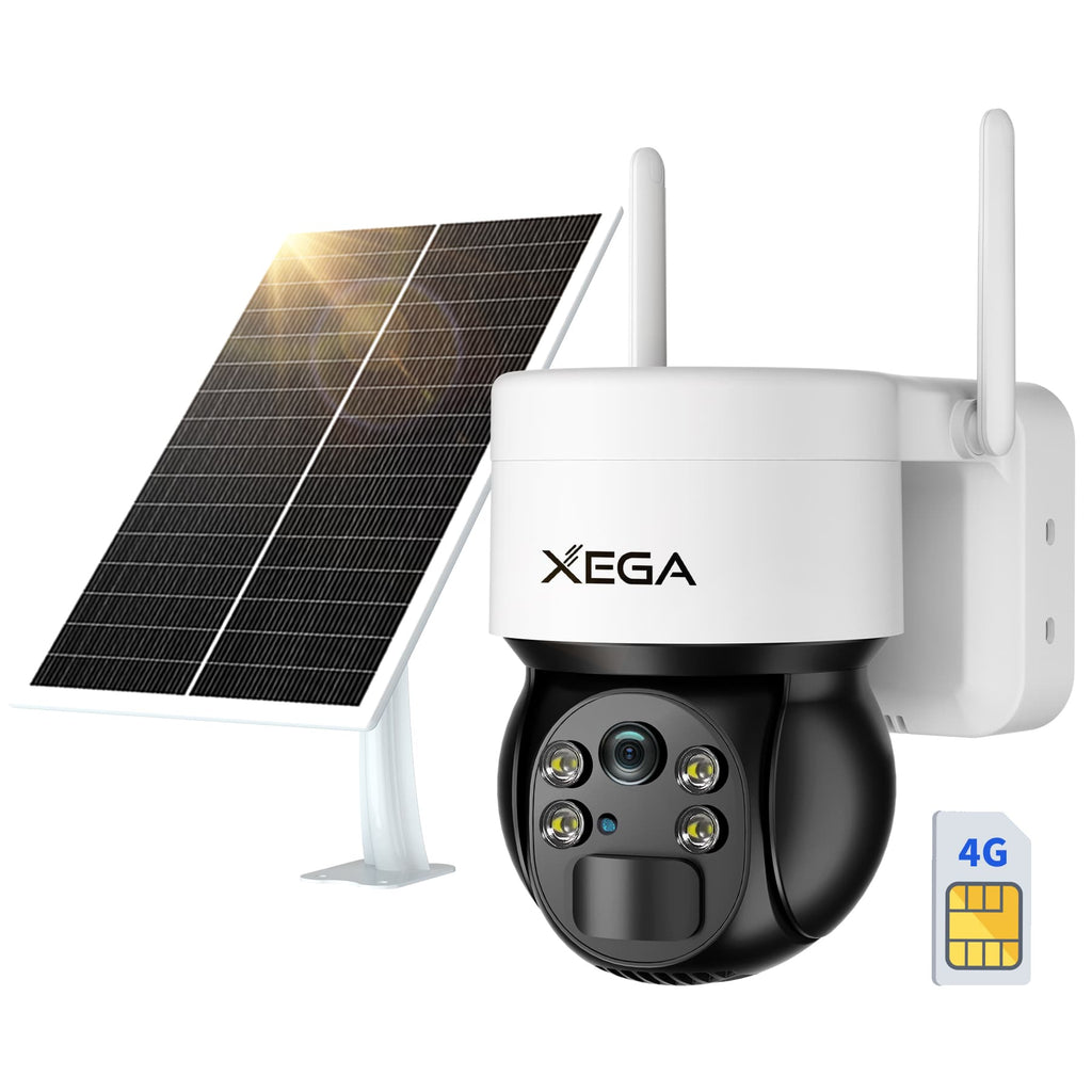 4G LTE Cellular Security Camera (Free 64G SD Cards provided) No WiFi Outdoor Solar Camera Wireless, 2K HD Color Night Vision 355°/120°,PIR Motion Detection,IP66.